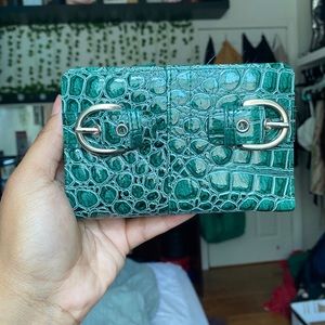 green croc wallet